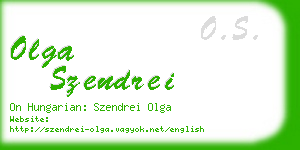 olga szendrei business card